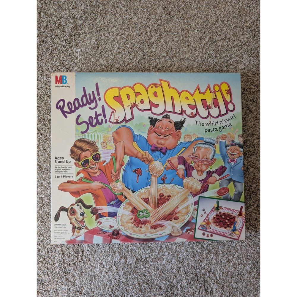 Milton Bradley Ready Set Spaghetti Board Game Kids 1989 Vintage Retro Play